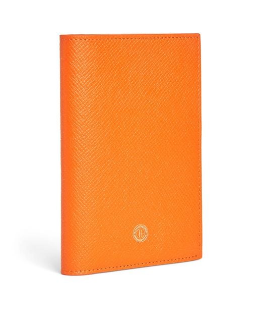 Harrods Orange Leather Passport Holder for men