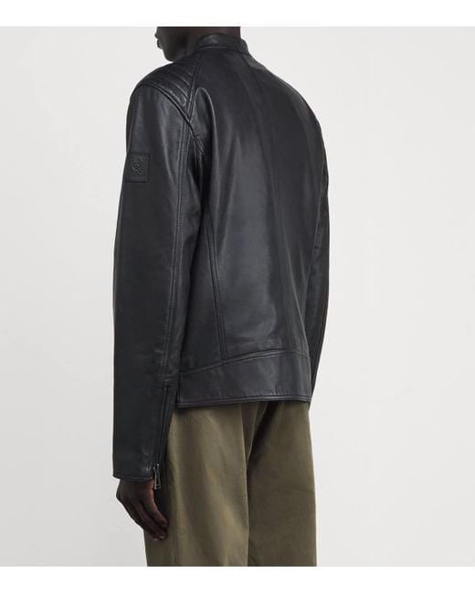 Belstaff Gray Cheviot Sheepskin V Racer Jacket for men