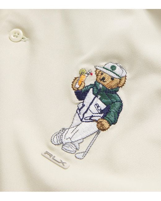 Ralph Lauren White Airtech Piqué Bear Polo Shirt for men