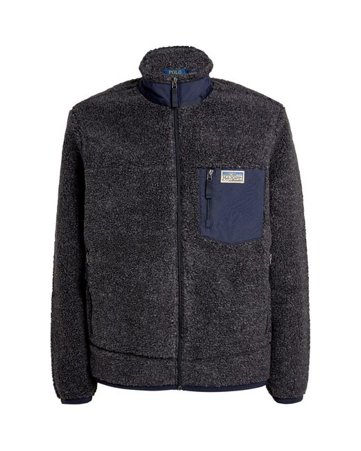Polo Ralph Lauren Black Zip-up Fleece Jacket for men