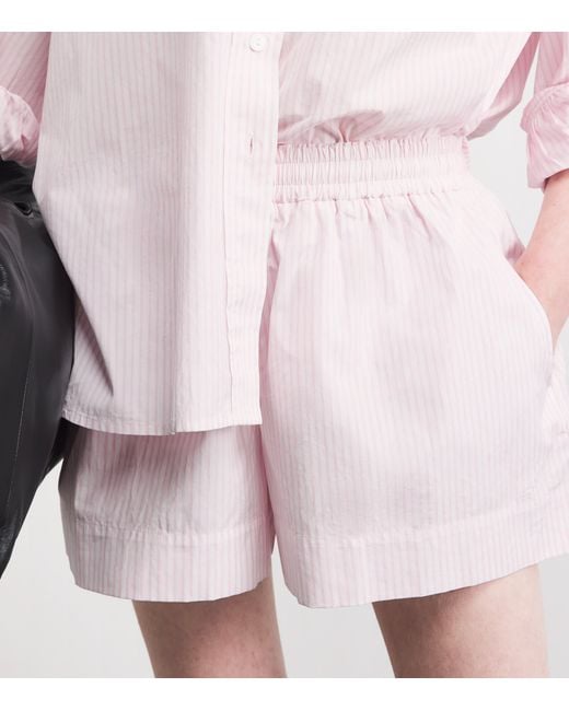 Suzie Kondi Pink Cotton Stripe Shkip Shorts