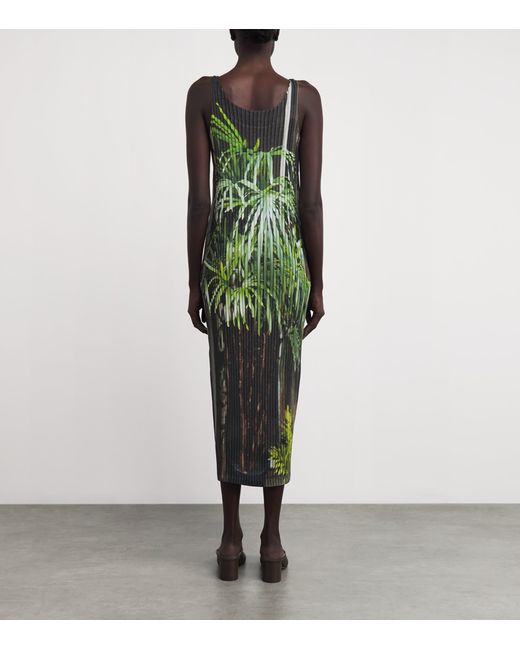 Issey Miyake Green Urban Jungle Pleats Cardigan