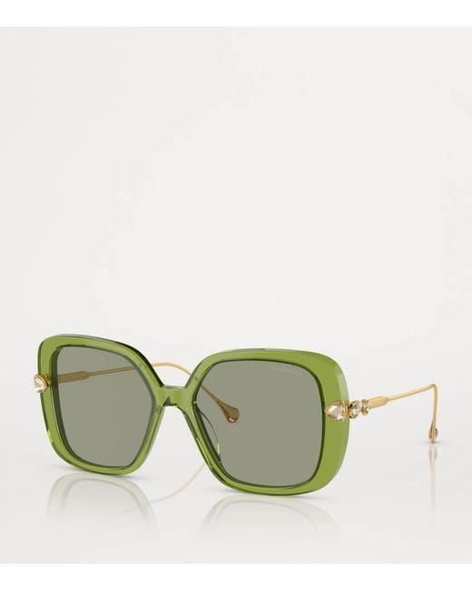 Swarovski Green Oversized Sk6011 Sunglasses