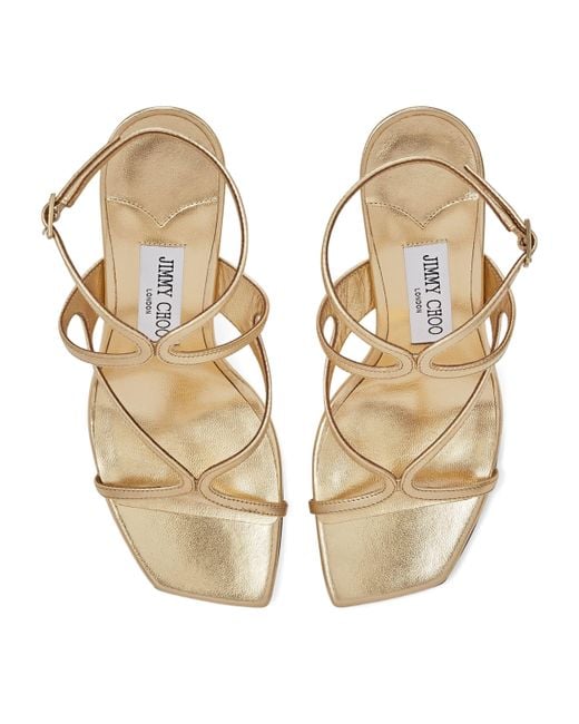 Jimmy Choo Metallic Azie 85 Leather Heeled Sandals