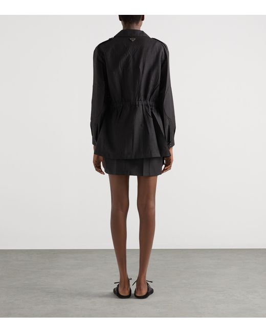 Prada Black Mohair-Wool Mini Skirt