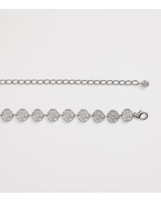 Claudie Pierlot White Logo Embossed Chain Belt