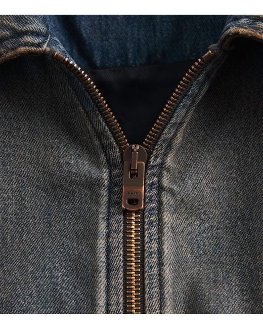Amiri Gray Lea Bones Denim Jacket for men