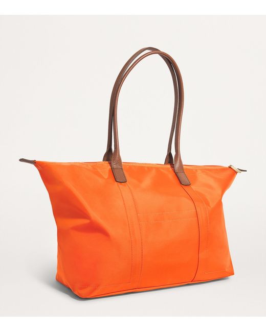 Harrods Orange Medium Nylon Tote Bag