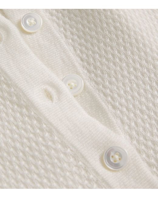 Eleventy White Cashmere Knitted Polo Shirt