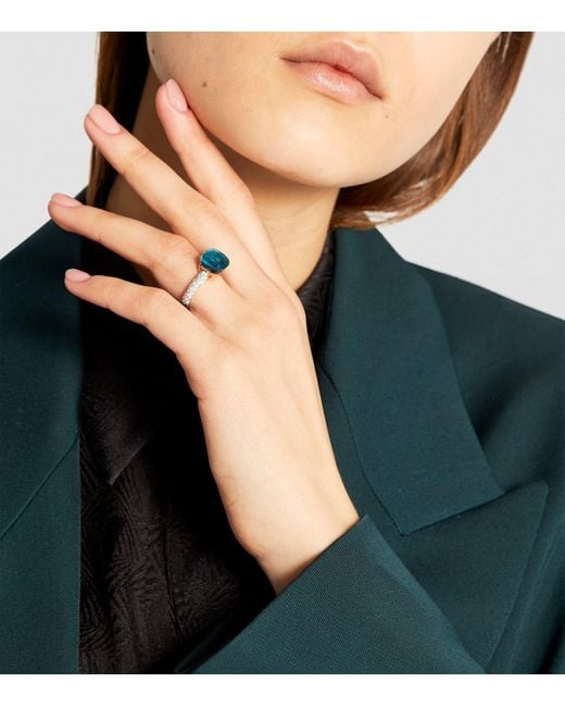 Pomellato Blue Mixed, Diamond, London Topaz And Nudo Ring