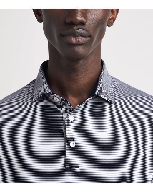 Kjus Blue Stripe Soren Long-Sleeve Polo Shirt for men