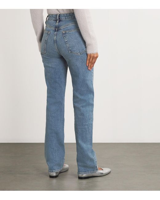 FRAME Blue The Ruler Straight-Leg Jeans
