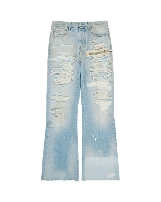 Amiri Blue Repaired Bootcut Jeans for men