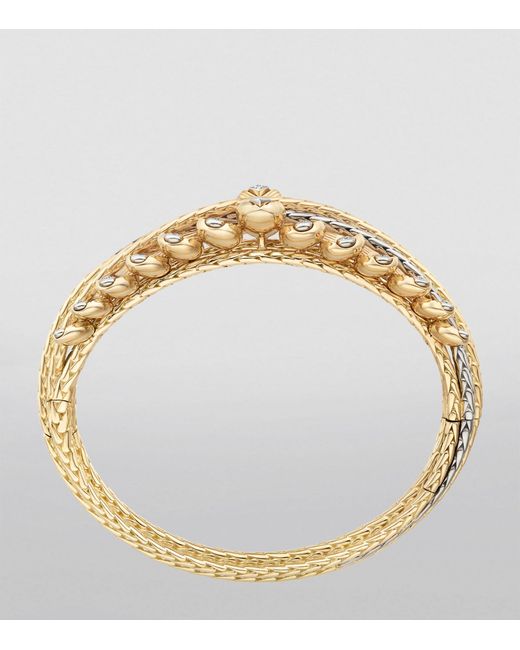 Cartier Metallic Yellow Gold, White Gold And Diamond Grain De Café Bracelet