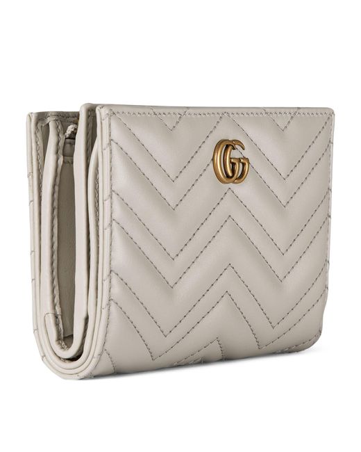 Gucci Gray Leather Gg Marmont Wallet
