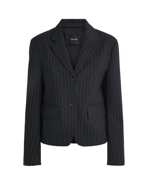 ME+EM Black Pinstripe Blazer