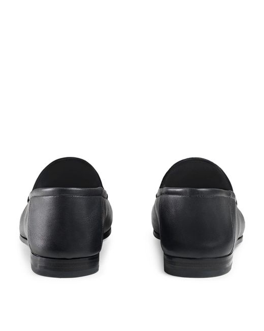 Gucci Black Leather Brixton Horsebit Loafers