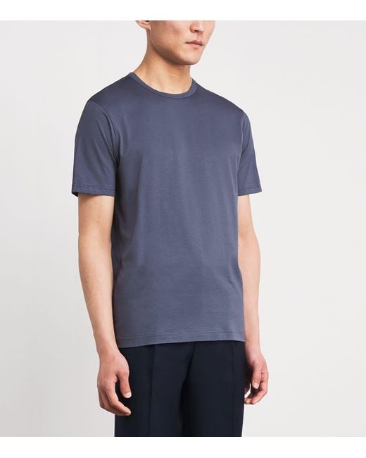 Sunspel Blue Supima Cotton Classic T-Shirt for men
