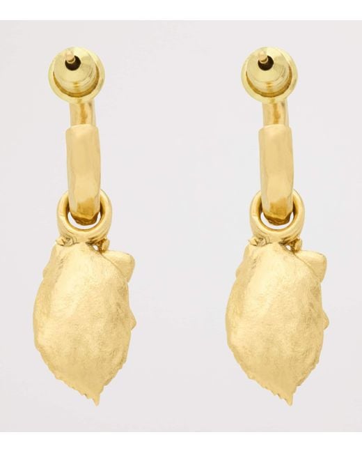 Saint Laurent Metallic Cassandre Floral Earrings for men