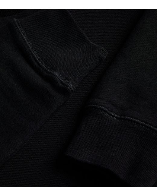 Sunspel Black Cotton Loopback Sweatshirt for men
