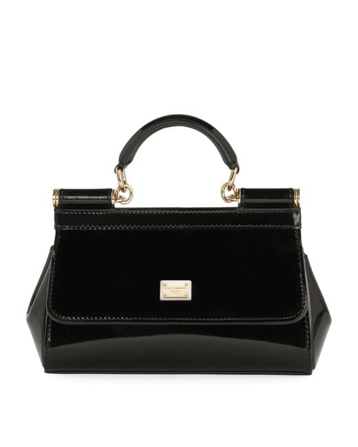 Dolce & Gabbana Black Small Sicily Top-Handle Bag