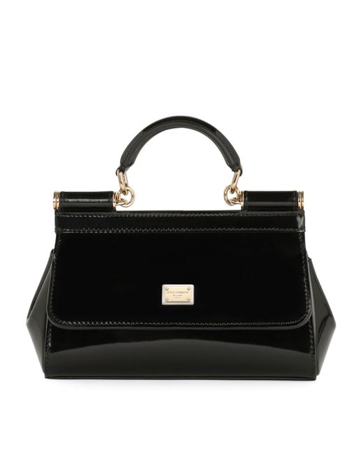 Dolce & Gabbana Black Small Sicily Top-Handle Bag