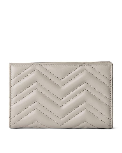 Gucci Gray Leather Gg Marmont Wallet