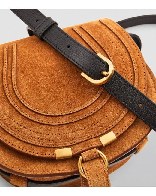 Chloé Orange Small Leather Marcie Saddle Bag