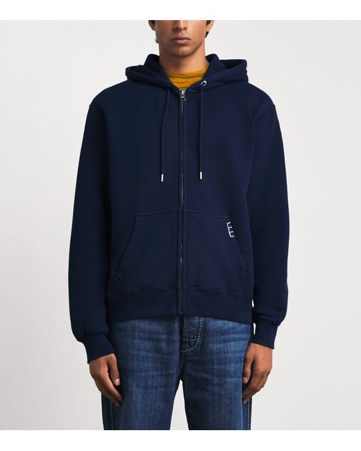 J.W. Anderson Blue Cotton Zip-Up Hoodie for men