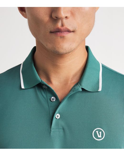 vuori Green Embroidered Gamepoint 2.0 Polo Shirt for men