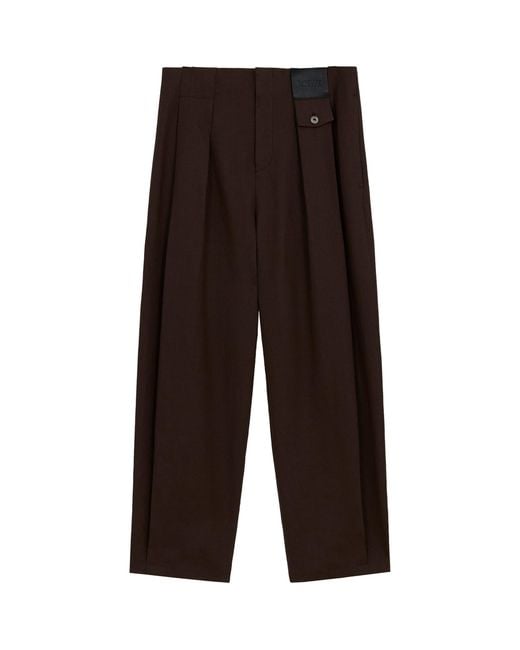 Loewe Brown X Paula's Ibiza Linen-Cotton Pleated Wide-Leg Trousers for men