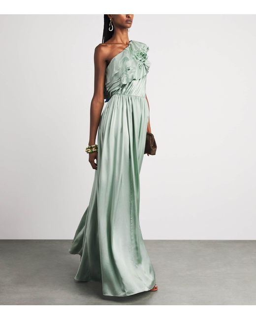 Ulla Johnson Green Silk Avalina Gown