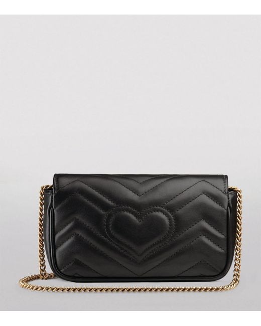 Gucci Black Super Mini Marmont Matelassé Shoulder Bag