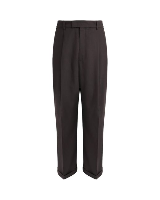 Barena Black Virgin Wool Pleated Trousers for men