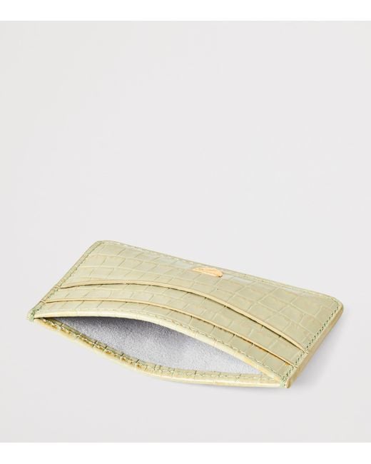 Aspinal Natural Croc-Embossed Slim Card Holder