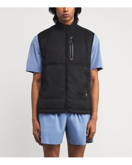 REPRESENT 247 Black Half-Padded Packable Run Gilet for men