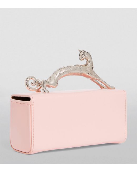Lanvin Pink Micro Leather Pencil Cat Top-handle Bag