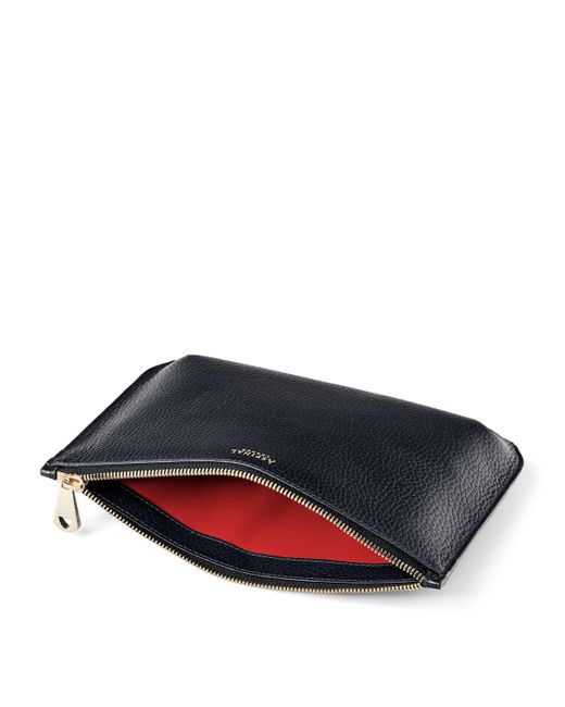 Aspinal Black Large Leather Ella Pouch