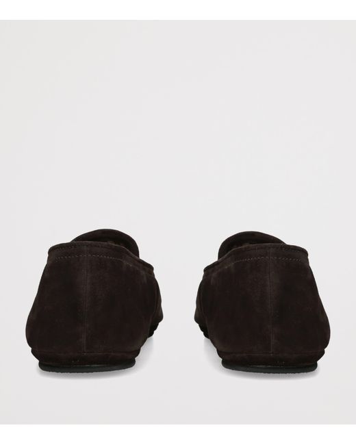 John Lobb Black Suede Kingston Slippers for men