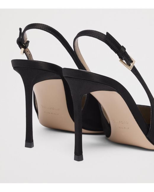 Tom Ford Black Satin Slingback Pumps 105