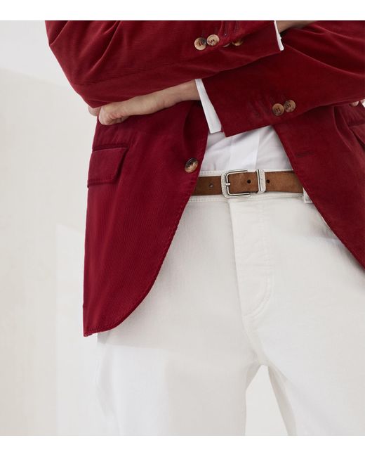Brunello Cucinelli White Comfort Straight-Fit Jeans for men