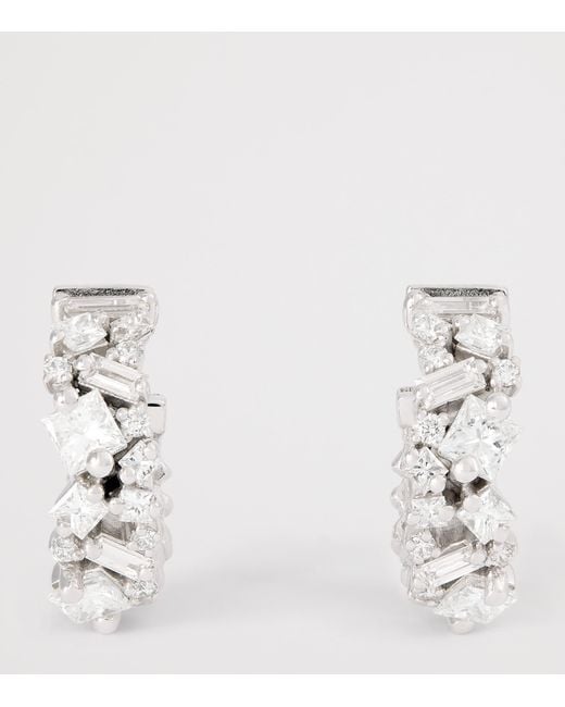 Suzanne Kalan Metallic And Diamond La Fantaisie Hoop Earrings