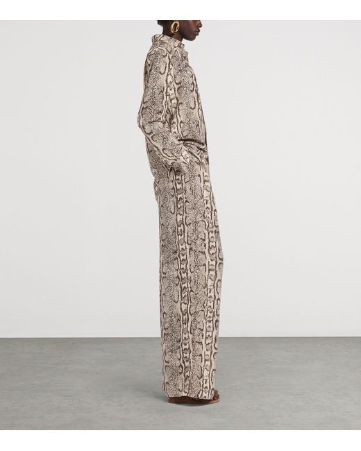 Balenciaga White Silk Python Print Shirt