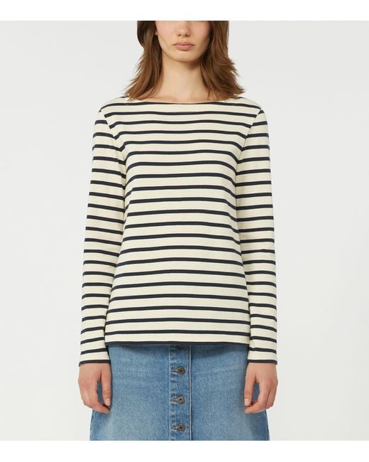 Weekend by Maxmara Black Cotton Stripe Sweater