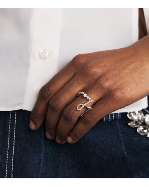 Sophie Bille Brahe Metallic And Diamond Ensemble 'L' Ring
