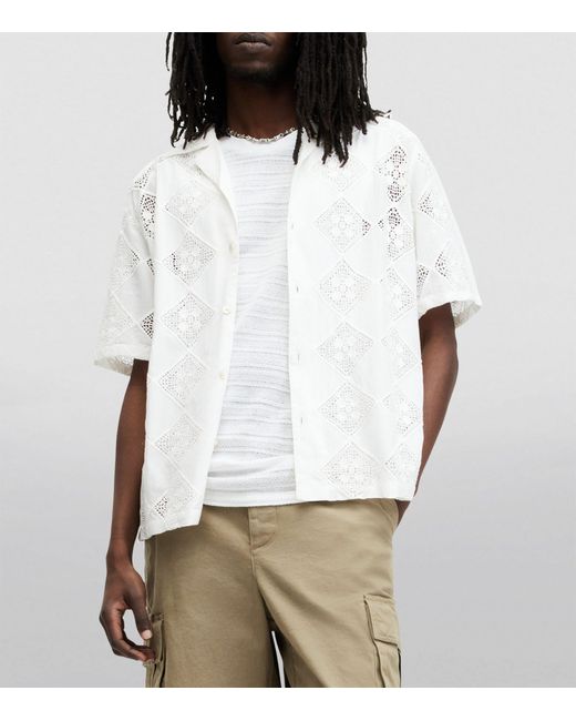 AllSaints White Vista Short-sleeve Shirt for men