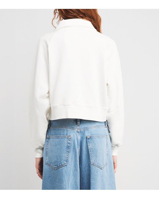 FRAME White Cotton The Coach Sweatshirt