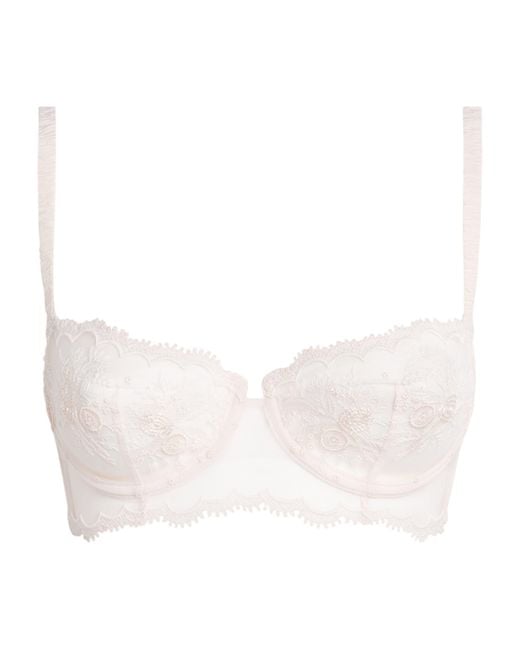 Simone Perele White Lace Intrigue Half-Cup Bra