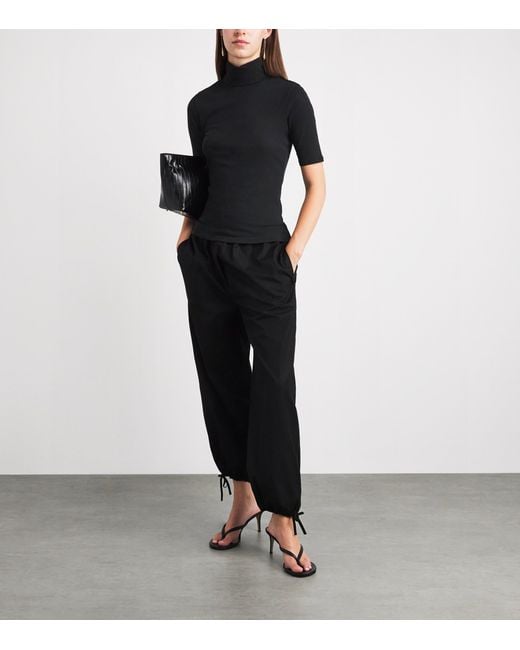 Camilla & Marc Black Cotton Dakota Funnel-Neck Top
