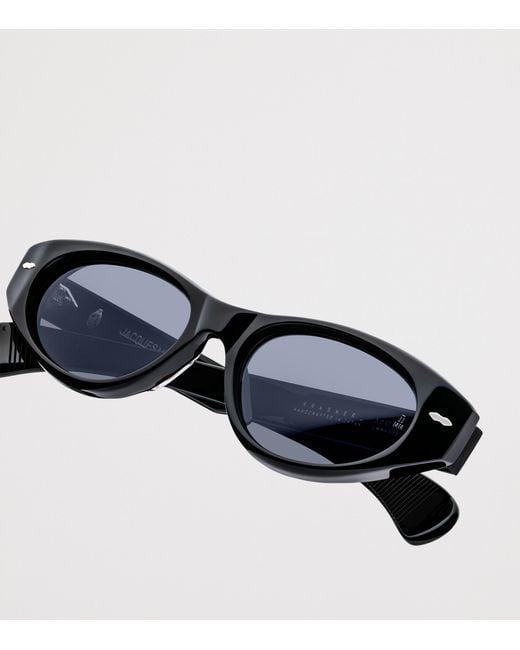 Jacques Marie Mage Black Krasner Oval Sunglasses